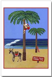 holiday coconut santa claus greeting card