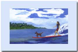 paws on board (surfing) card