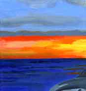 sunset over ocean art print